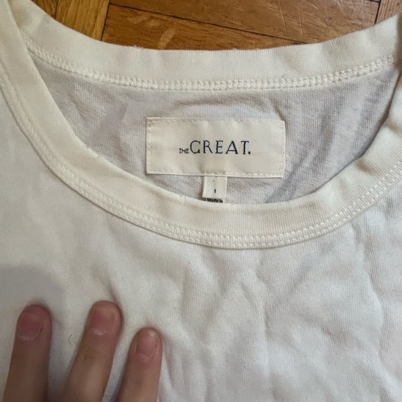 THE GREAT. The Boxy Crew white with gold and silver specks - Picture 2 of 4